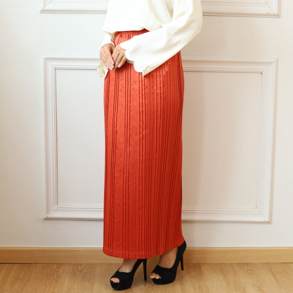 Zahirah Pleated Skirt - Brown / Soft Mint / Dusty Pink / Soft Brown / Orange Brick / Dark Blue / Maroon Zahirah Pleated Skirt - Brown / Soft Mint / Dusty Pink / Soft Brown / Orange Brick / Dark Blue / Maroon